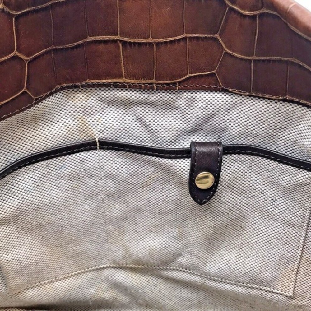 Dooney & Bourke Brown Croc-Embossed Shoulder Bag - Picture 10 of 11